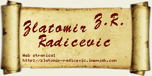 Zlatomir Radičević vizit kartica